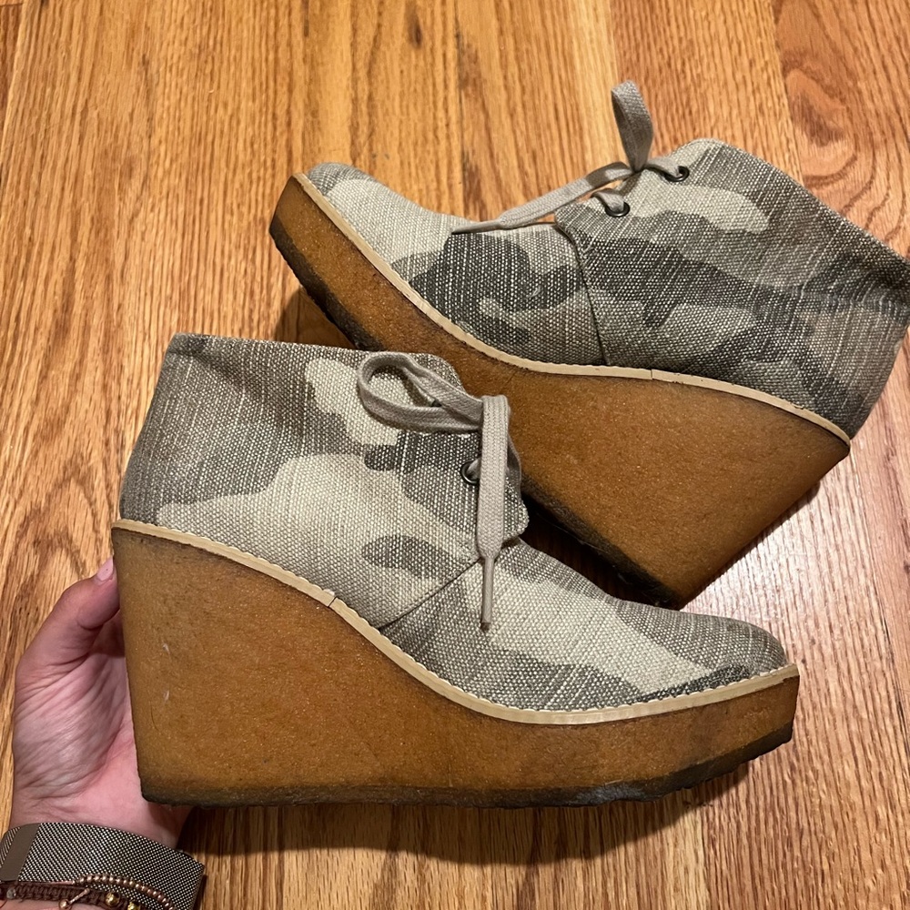 Stella McCartney Camo Wedge Ankle Boots
